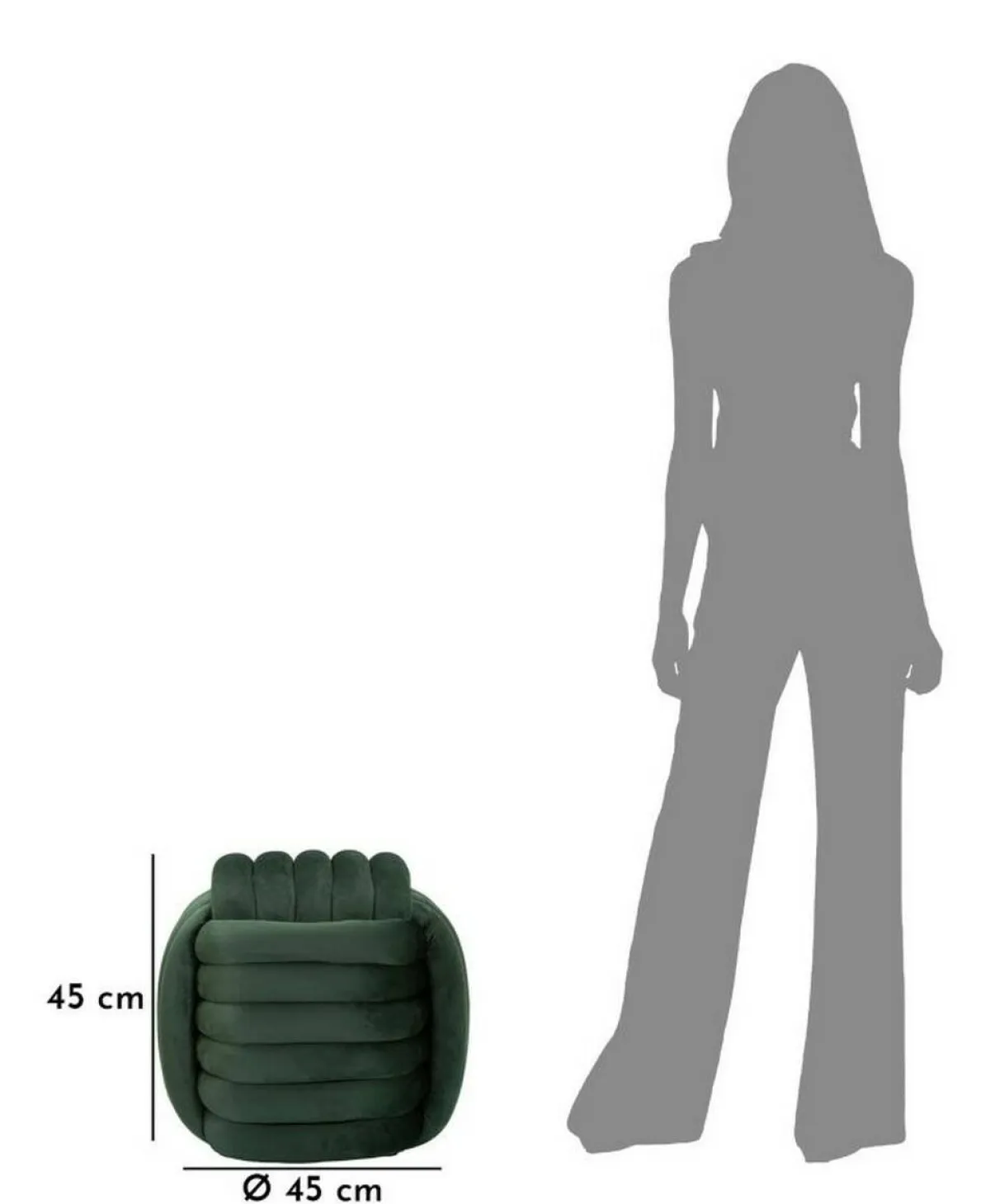 Pouf > Dmora Pouf quadrato 45x45x45h cm - Bozzente Verde