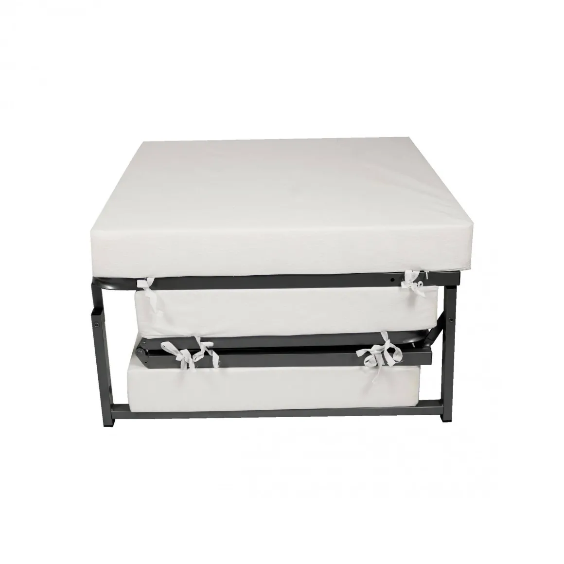 Pouf rettangolare azzurro 78x78x45h cm - letto Arno