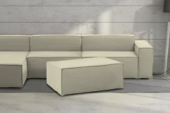 Salotto|Pouf > Dmora Pouf rettangolare 100x70x43h cm - Assisi Beige