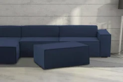 Salotto|Pouf > Dmora Pouf rettangolare 100x70x43h cm - Assisi Blu