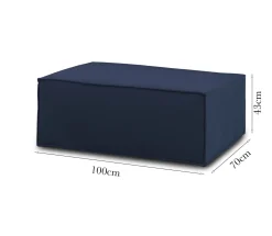 Salotto|Pouf > Dmora Pouf rettangolare 100x70x43h cm - Assisi Blu