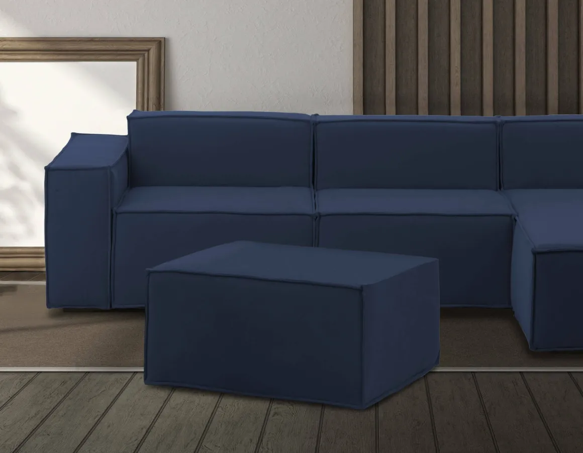 Pouf rettangolare blu 80x70x43h cm - Avolasca