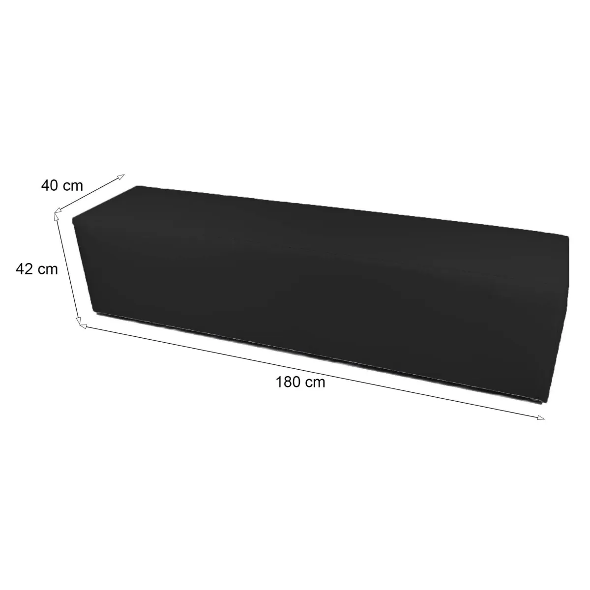 Pouf > Dmora Pouf rettangolare 180x40x42h cm - Apecchio Nero