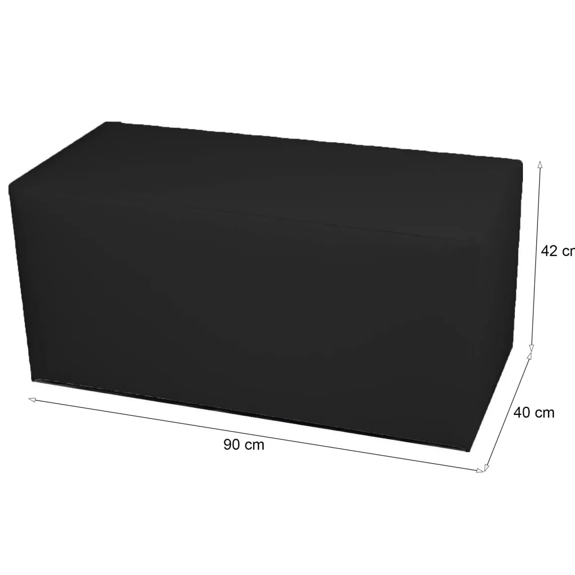 Pouf rettangolare nero 90x40x42h cm - Bucuresti
