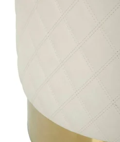 Pouf > Dmora Pouf rotondo bianco e oro 36x36x39h cm - Erro Oro, Bianco
