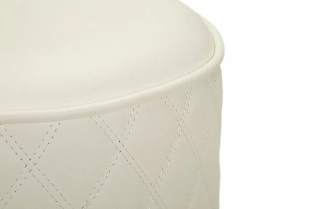 Pouf > Dmora Pouf rotondo bianco e oro 36x36x39h cm - Erro Oro, Bianco