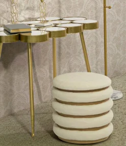 Pouf rotondo bianco 40x40x42h cm - Banskil