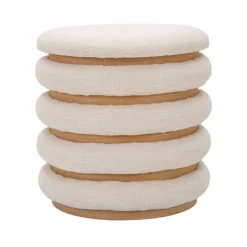 Pouf rotondo bianco 40x40x42h cm - Banskil