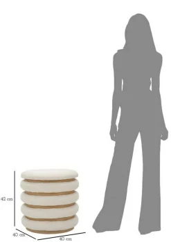 Pouf rotondo bianco 40x40x42h cm - Banskil