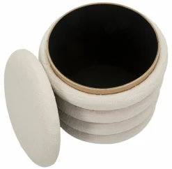 Pouf rotondo bianco 40x40x42h cm - Banskil