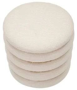 Pouf rotondo bianco 40x40x42h cm - Banskil