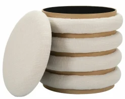 Pouf rotondo bianco 40x40x42h cm - Banskil