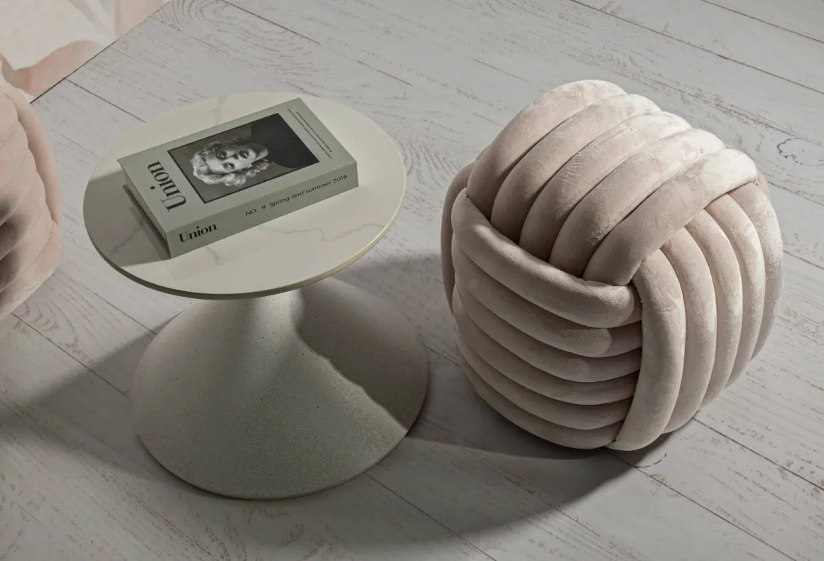 Pouf rotondo rosa 45x45x45h cm - Bozzente