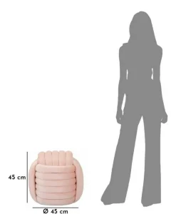 Pouf rotondo rosa 45x45x45h cm - Bozzente