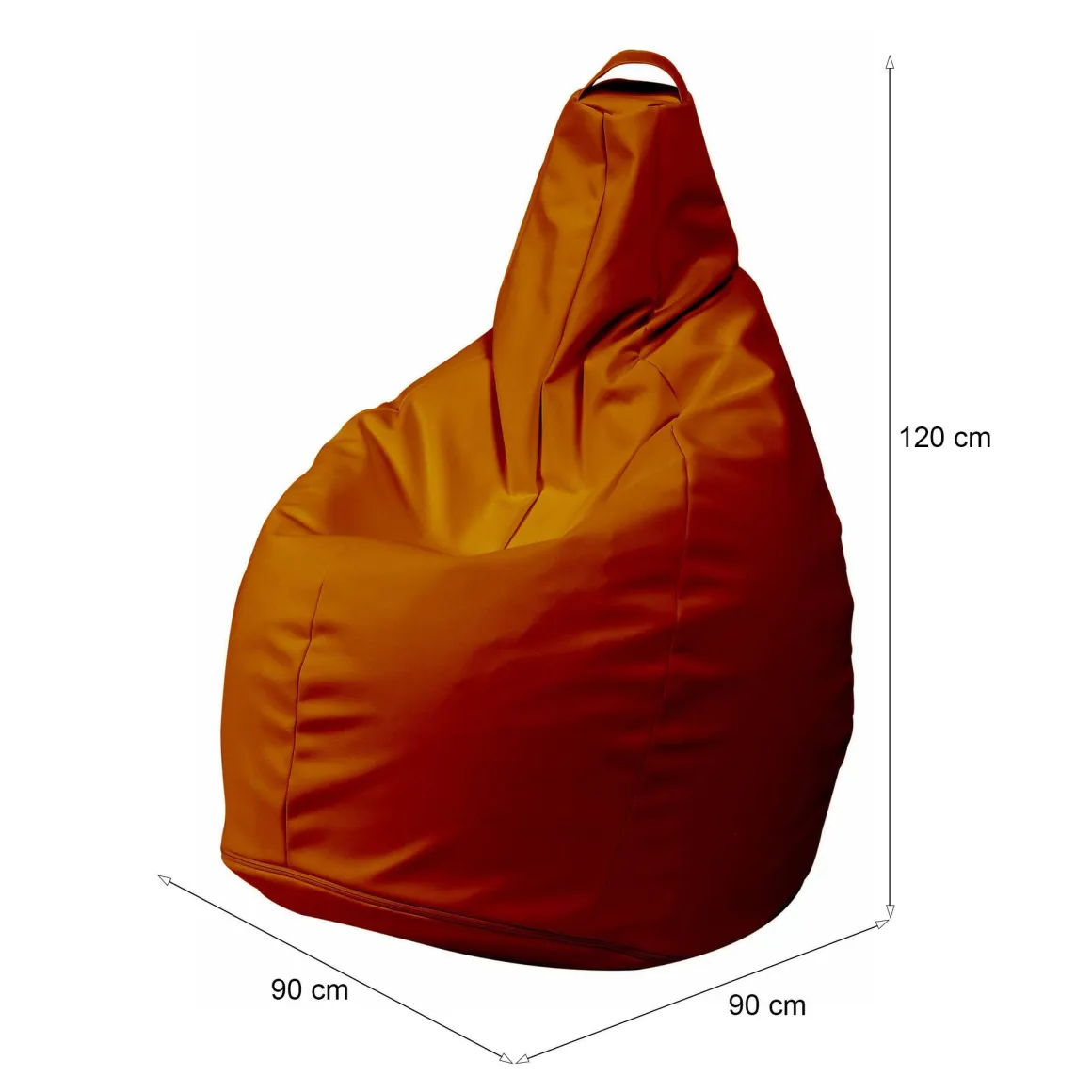 Pouf sacco arancione 90x90x120h cm - Aunter