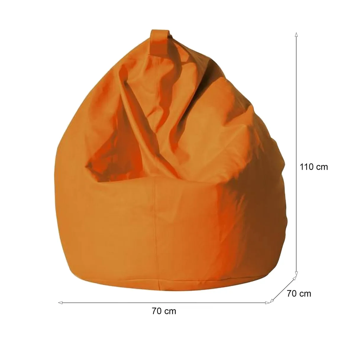 Pouf sacco arancione 70x70x110h cm - Azelia