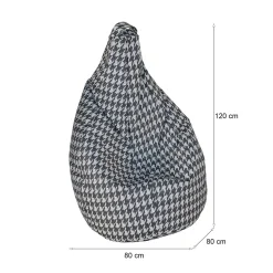 Pouf > Dmora Pouf sacco a scacchi 80x80x120h cm - Maristella Bianco, Nero