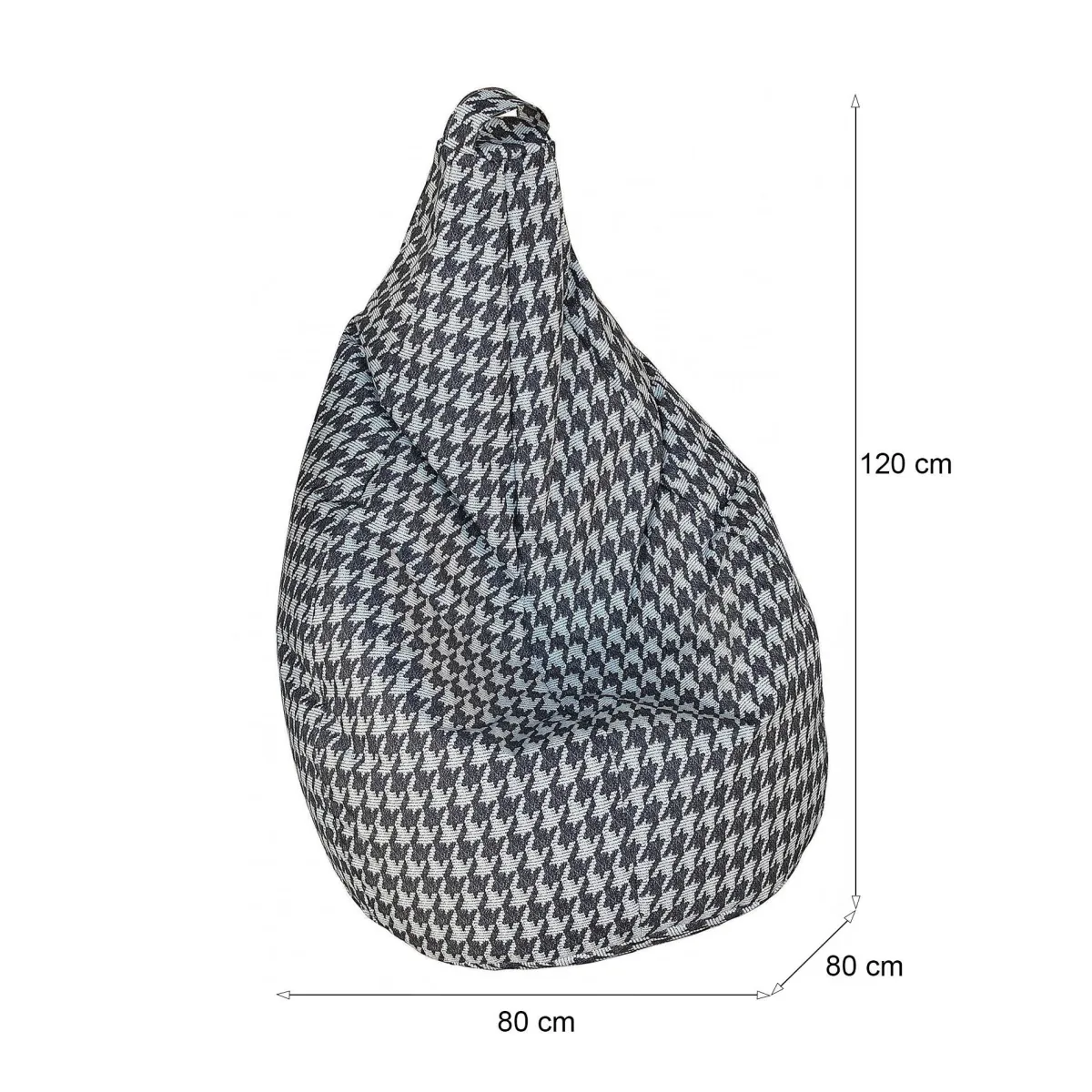 Pouf > Dmora Pouf sacco a scacchi 80x80x120h cm - Maristella Bianco, Nero