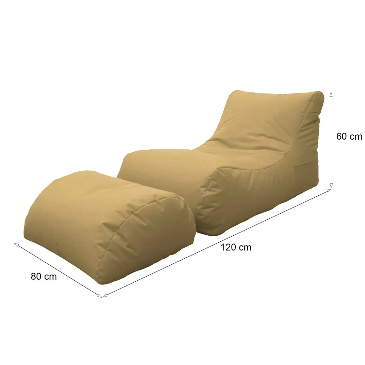 Pouf sacco beige 120x80x60h cm - Alton