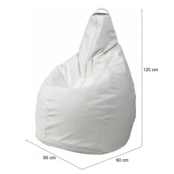 Pouf sacco bianco 90x90x120h cm - Agordo