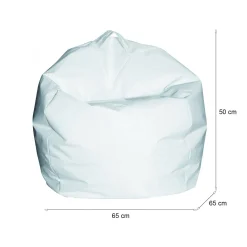 Pouf sacco bianco 65x65x50h cm - Ascia