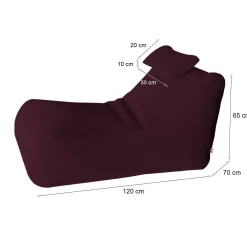 Pouf sacco bordeaux 70x120x65h cm - ??hck