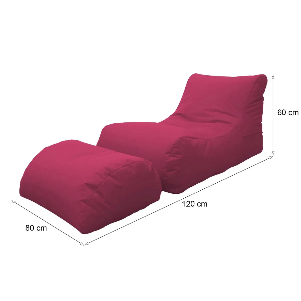 Pouf > Dmora Pouf sacco fucsia 120x80x60h cm - Alton Rosa Fucsia