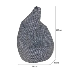 Pouf > Dmora Pouf sacco nero e bianco 80x80x120h cm - Maristella Bianco, Nero