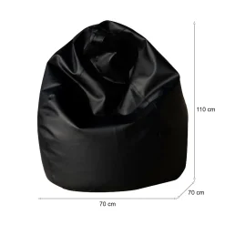 Pouf sacco nero ecopelle 70x70x110h cm - Alez