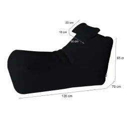 Pouf sacco nero 70x120x65h cm - ??hck