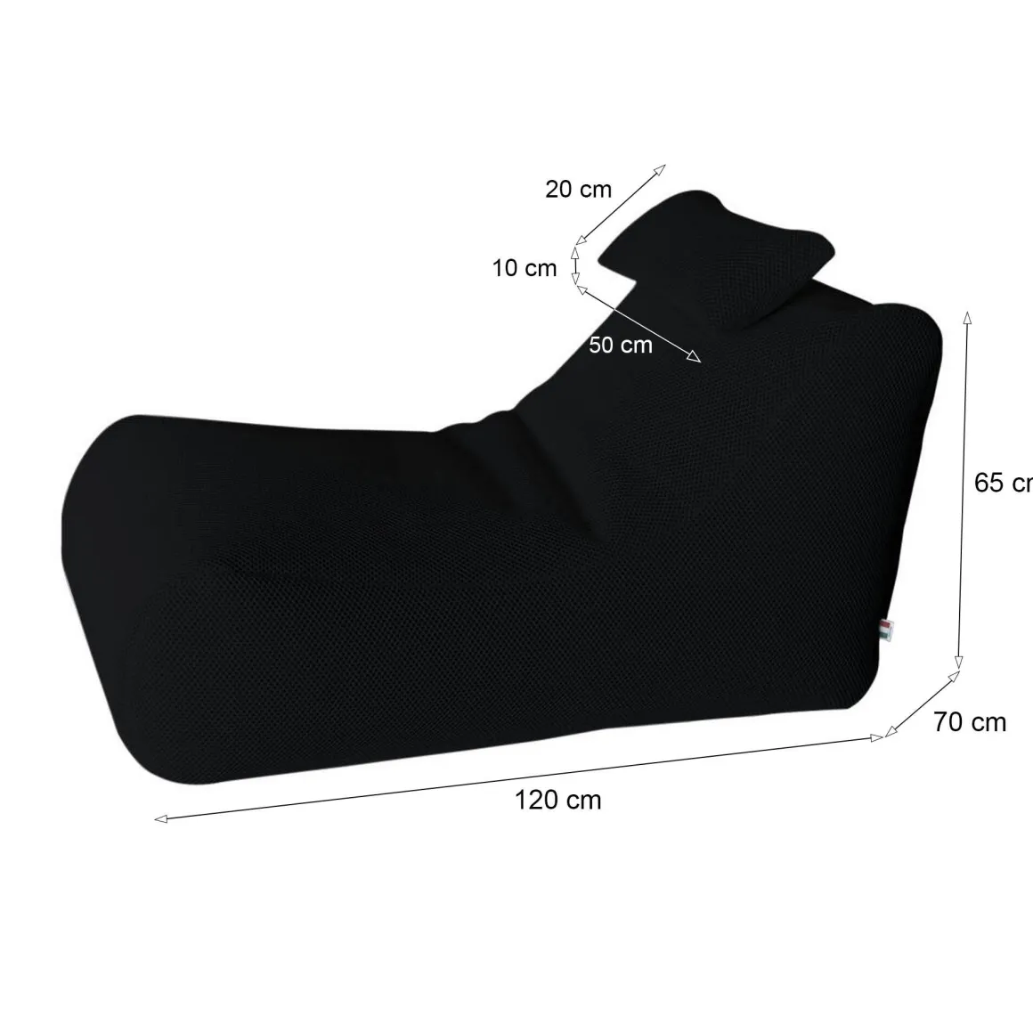 Pouf sacco nero 70x120x65h cm - ??hck