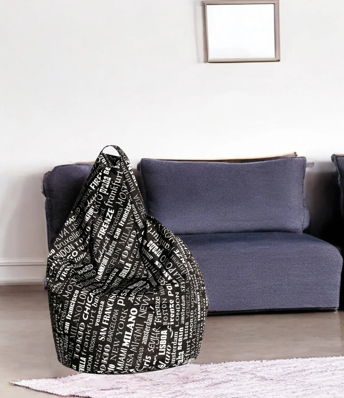 Pouf > Dmora Pouf sacco pop 80x80x120h cm - Marisa Bianco, Nero