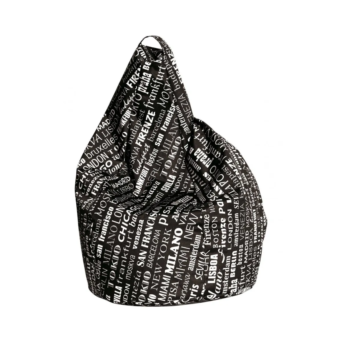 Pouf > Dmora Pouf sacco pop 80x80x120h cm - Marisa Bianco, Nero