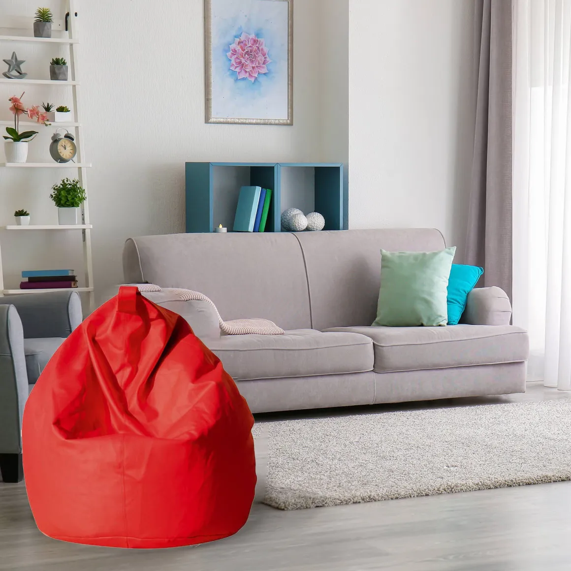 Pouf sacco rosso 70x70x110h cm - Azelia