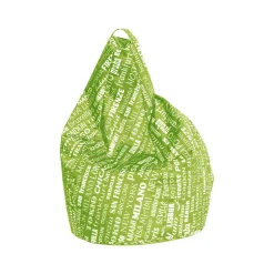 Pouf > Dmora Pouf sacco verde e bianco 80x80x120h cm - Marisa Bianco, Verde