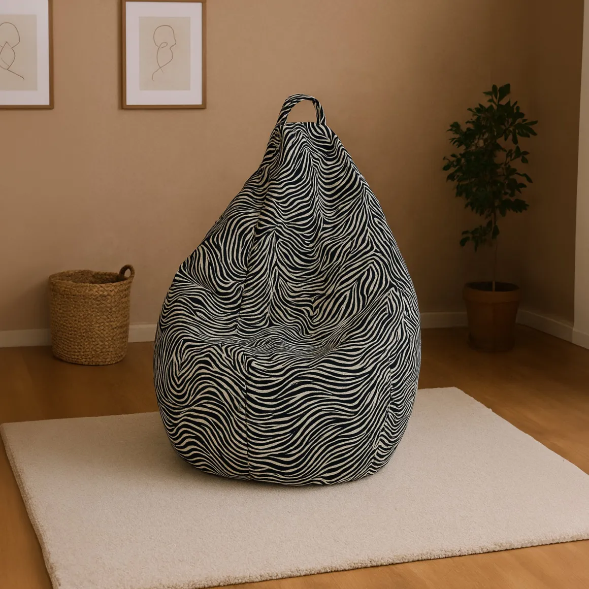 Pouf sacco zebrato 80x80x120h cm - Maristella