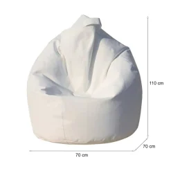 Pouf > Dmora Pouf soggiorno sacco 70x70x110h cm - Alez Bianco
