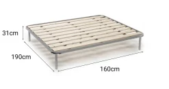 Rete letto matrimoniale Aleck, 100% Made in Italy, Cm 160x190h 31
