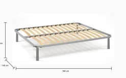 Reti Letto Matrimoniali|Camera Da Letto > Dmora Rete letto matrimoniale Alessa, 100% Made in Italy, Cm 140x190h 34 Grigio