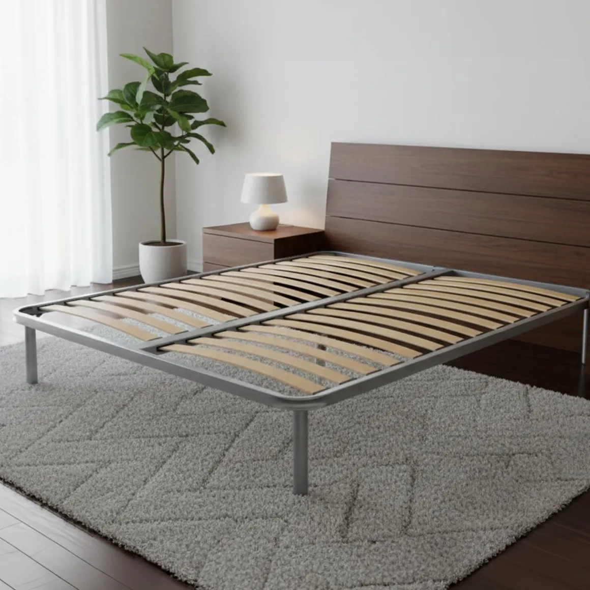 Reti Letto Matrimoniali > Dmora Rete letto matrimoniale Alga, 100% Made in Italy, cm 180x200h 34 Grigio
