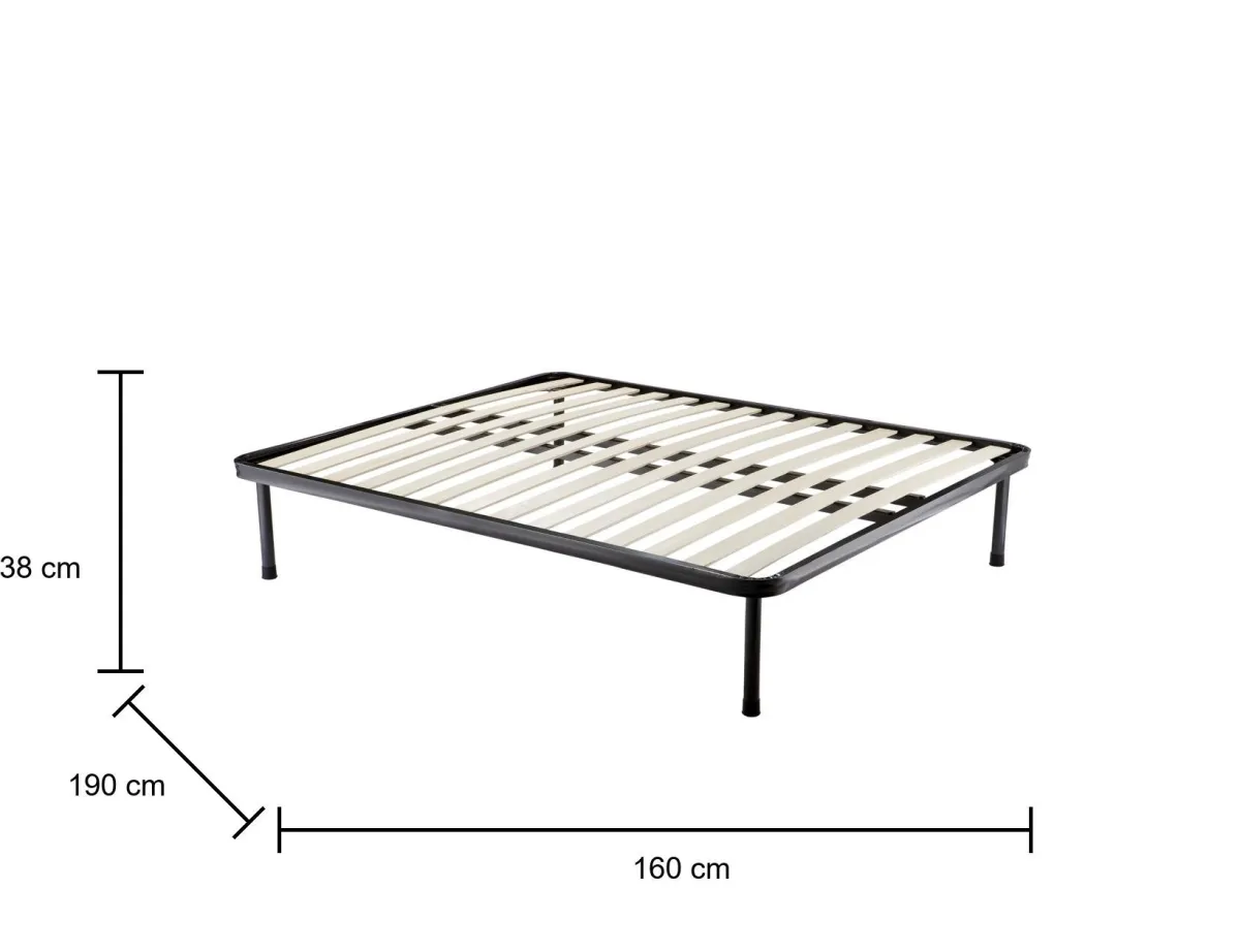 Reti Letto Matrimoniali|Camera Da Letto > Dmora Rete letto matrimoniale Pesci, 100% Made in Italy, 160x190h30 cm Nero