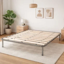 Reti Letto Piazza E Mezza|Camera Da Letto > Dmora Rete letto piazza e mezza Dabaun, 100% Made in Italy, Cm 120x190h31 Grigio
