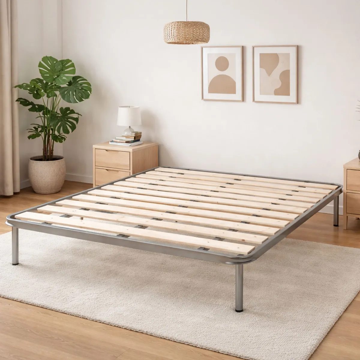 Reti Letto Piazza E Mezza|Camera Da Letto > Dmora Rete letto piazza e mezza Dabaun, 100% Made in Italy, Cm 120x190h31 Grigio