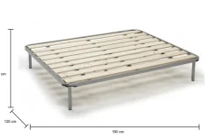 Reti Letto Piazza E Mezza|Camera Da Letto > Dmora Rete letto piazza e mezza Dabaun, 100% Made in Italy, Cm 120x190h31 Grigio