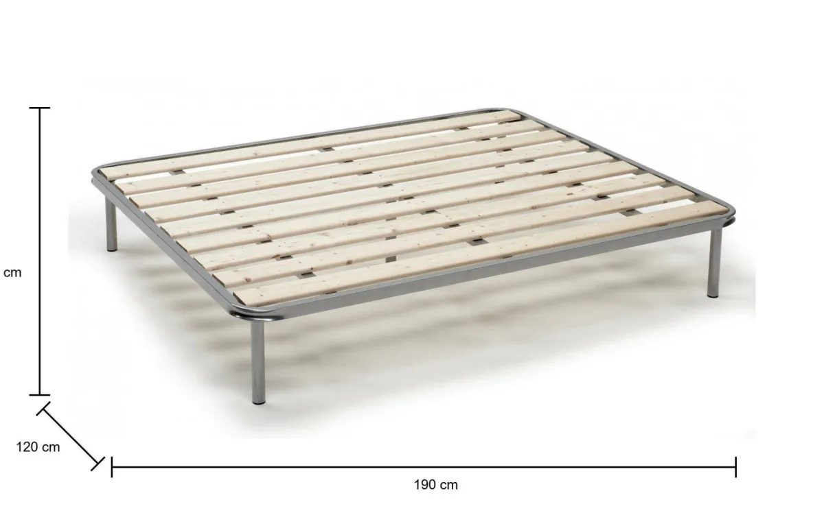 Reti Letto Piazza E Mezza|Camera Da Letto > Dmora Rete letto piazza e mezza Dabaun, 100% Made in Italy, Cm 120x190h31 Grigio