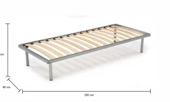 Reti Letto Singole > Dmora Rete letto singolo Abalui, 100% Made in Italy, cm 80x200h 34 Grigio