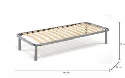 Rete letto singolo Amammata, 100% Made in Italy, Cm 90x190h 34