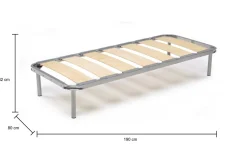 Rete letto singolo Arthurista, 100% Made in Italy, Cm 80x190h 31