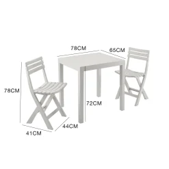 Salotto da esterno economico 2 sedie e tavolo bianco - Altar