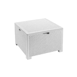 Set Da Esterno|Outdoor > Dmora Salotto da esterno 5 posti e 1 tavolo effetto rattan - Somnus Bianco